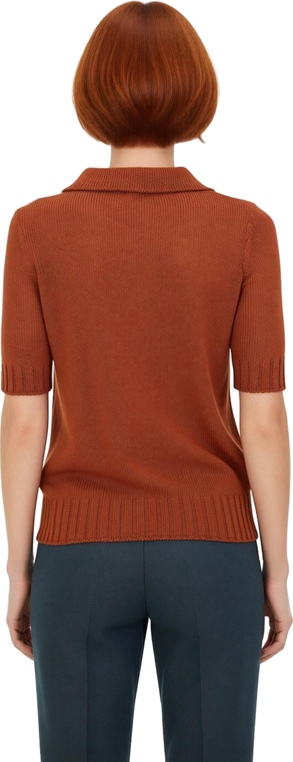 Kadın Regular Fit Polo Yaka Kısa Kollu Triko Bluz Günlük Şıklık ve Konfor Kaliteli Şık Rahat