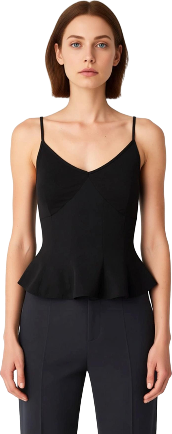 Kadın Fermuarlı Peplum Bluz İnce Askılı ve Kalp Yaka Tasarım Kaliteli Şık Rahat Modern Zarif