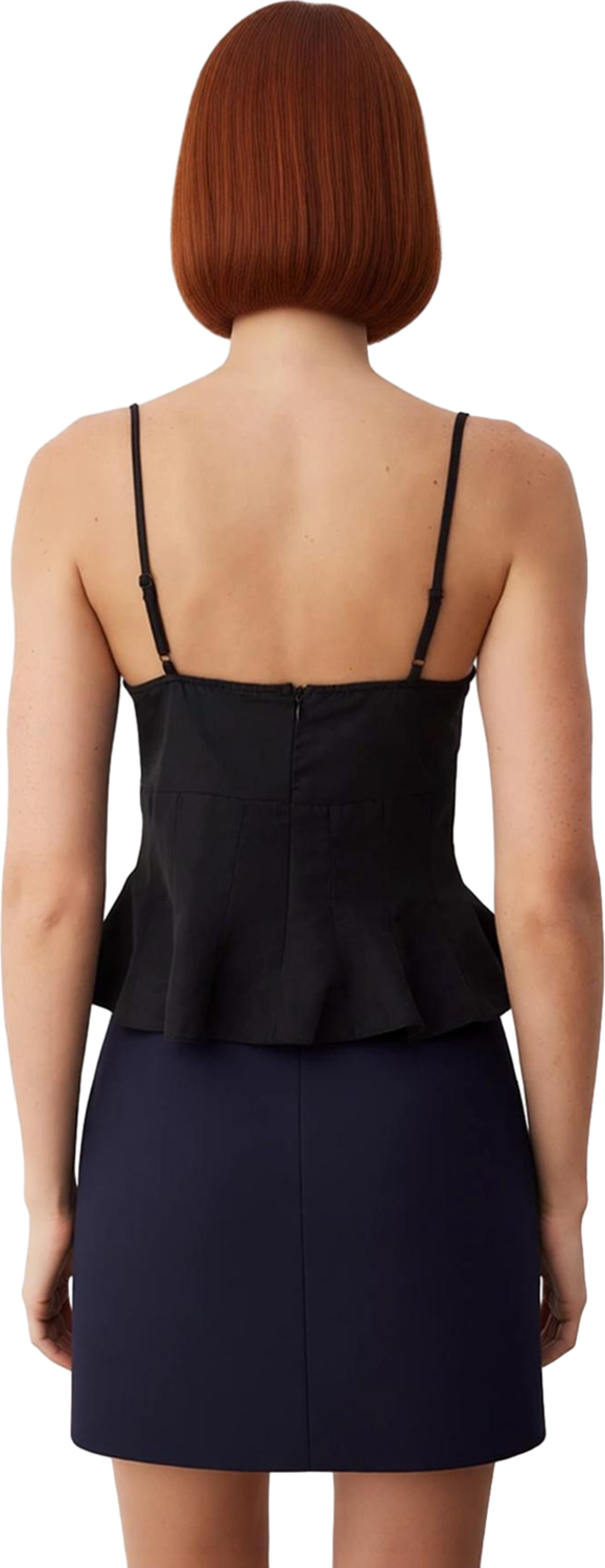 Kadın Fermuarlı Peplum Bluz İnce Askılı ve Kalp Yaka Tasarım Kaliteli Şık Rahat Modern Zarif