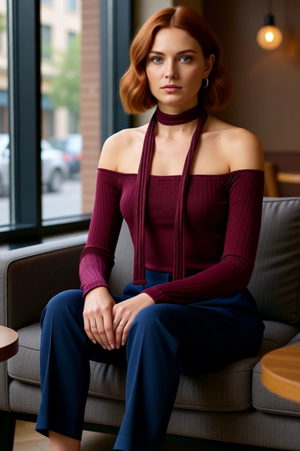 Stil Kadın Fitilli Şal Detaylı Fitted Vücuda Oturan Esnek Bluz Crop Örme Slim Kalıp