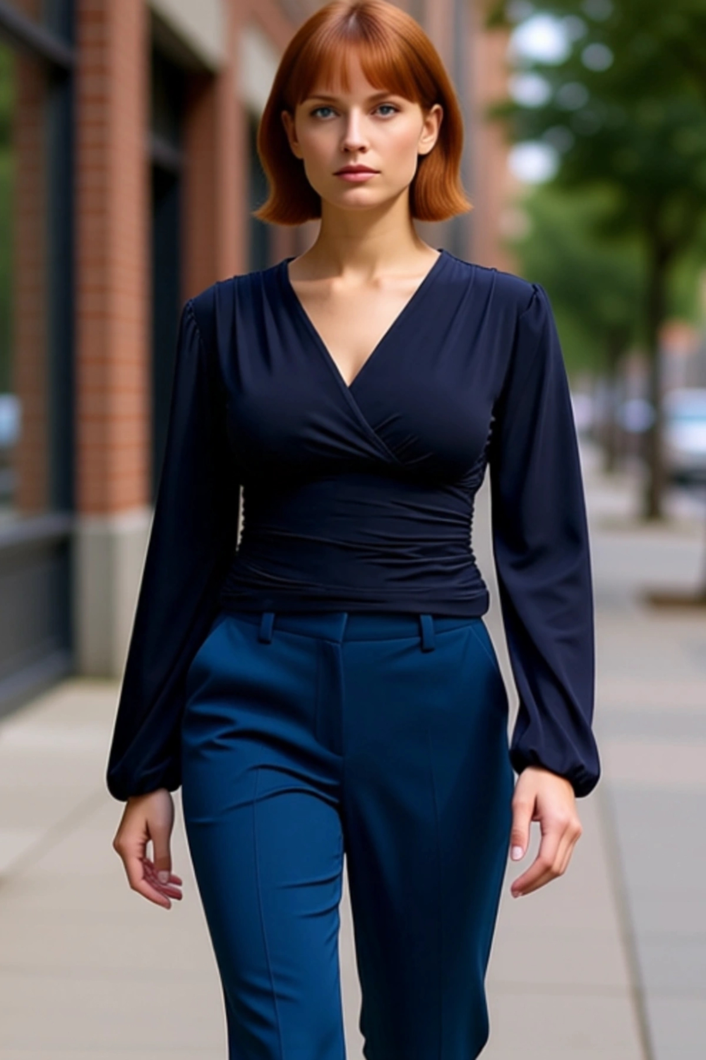 Stil Kadın Animal Baskı Yeşili Büzgü Drape Detaylı Kollu Esnek Bluz Regular Slim Kalıp Balon Kol