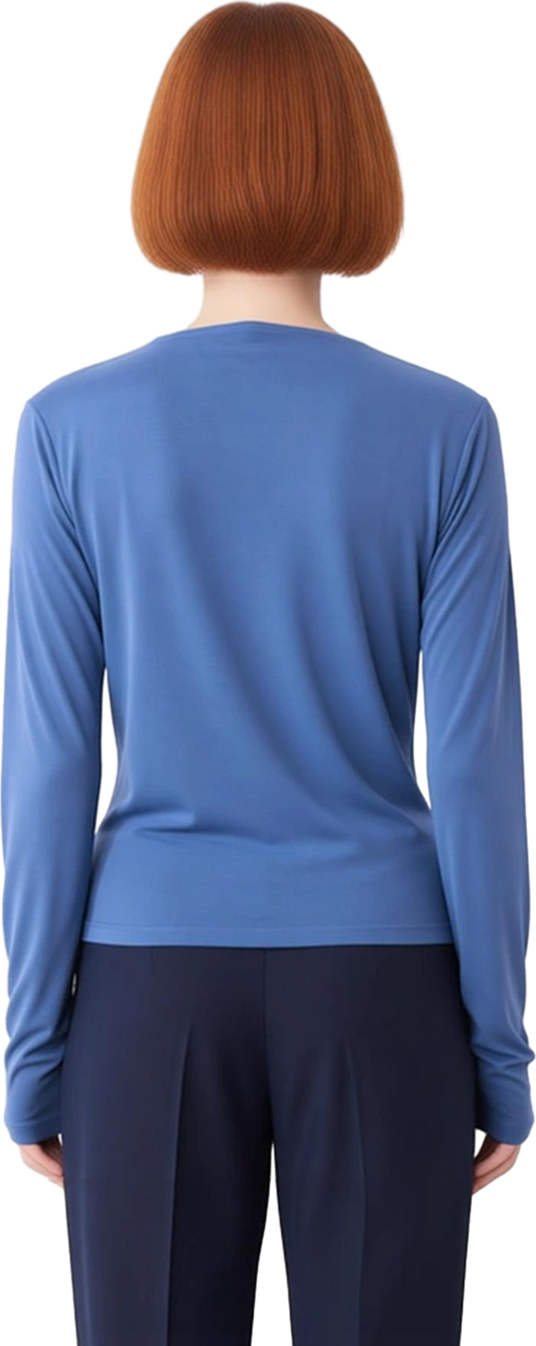 Kadınlar İçin Sürdürülebilir Modal Kumaş Kayık Yaka Drape Detaylı Bluz Kaliteli Şık Rahat Modern