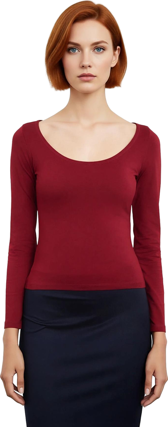 Stil Kadın Fitted Vücuda Oturan Bluz Regular Örme Slim Kalıp