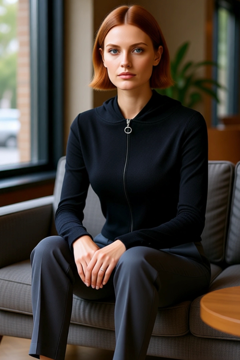 Stil Kadın ve Fermuarlı Fitilli Fitted Vücuda Oturan Esnek Bluz Crop Örme Slim Kalıp