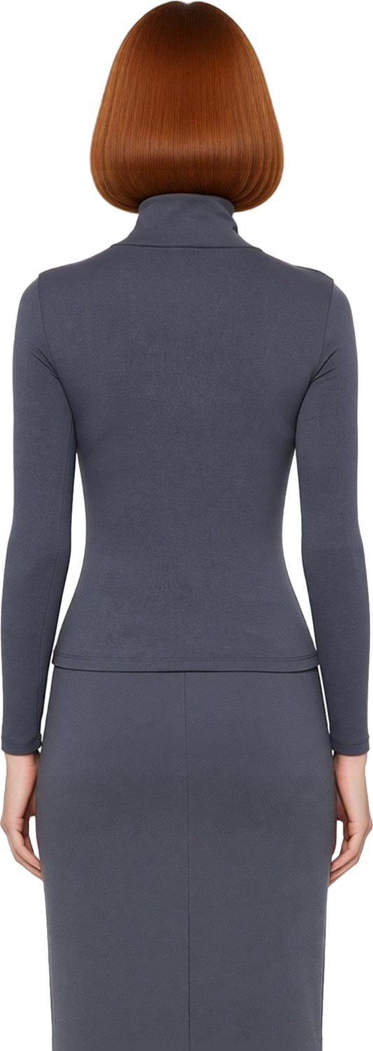 Kadın Casual Günlük Esnek Vücuda Oturan Balıkçı Yaka Uzun Kollu Örme Bluz Cool & Comfort Tarzıyla