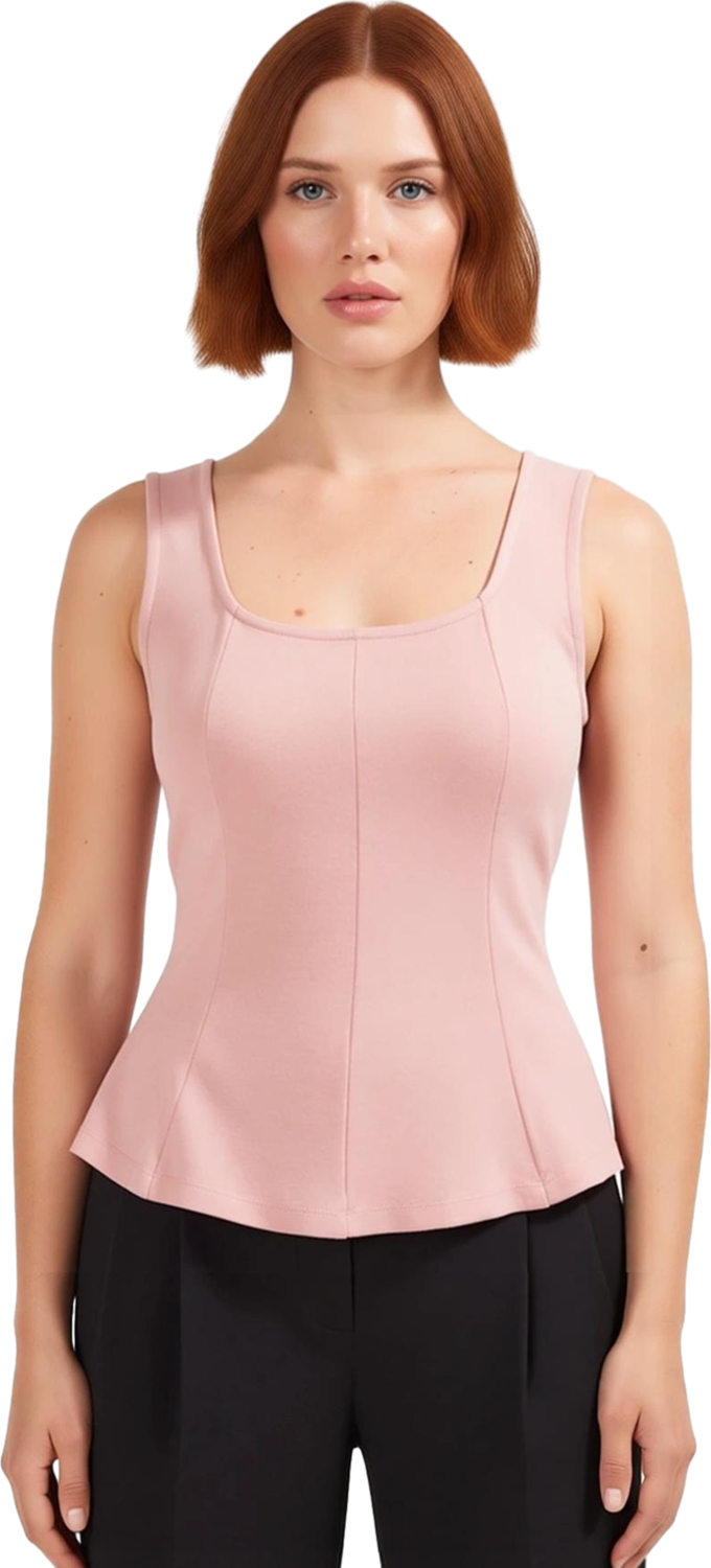 Kolsuz Örme Bluz Havuz Yaka Fitted Kalıp Peplum Detay Özel Tasarım Özenle Seçilmiş
