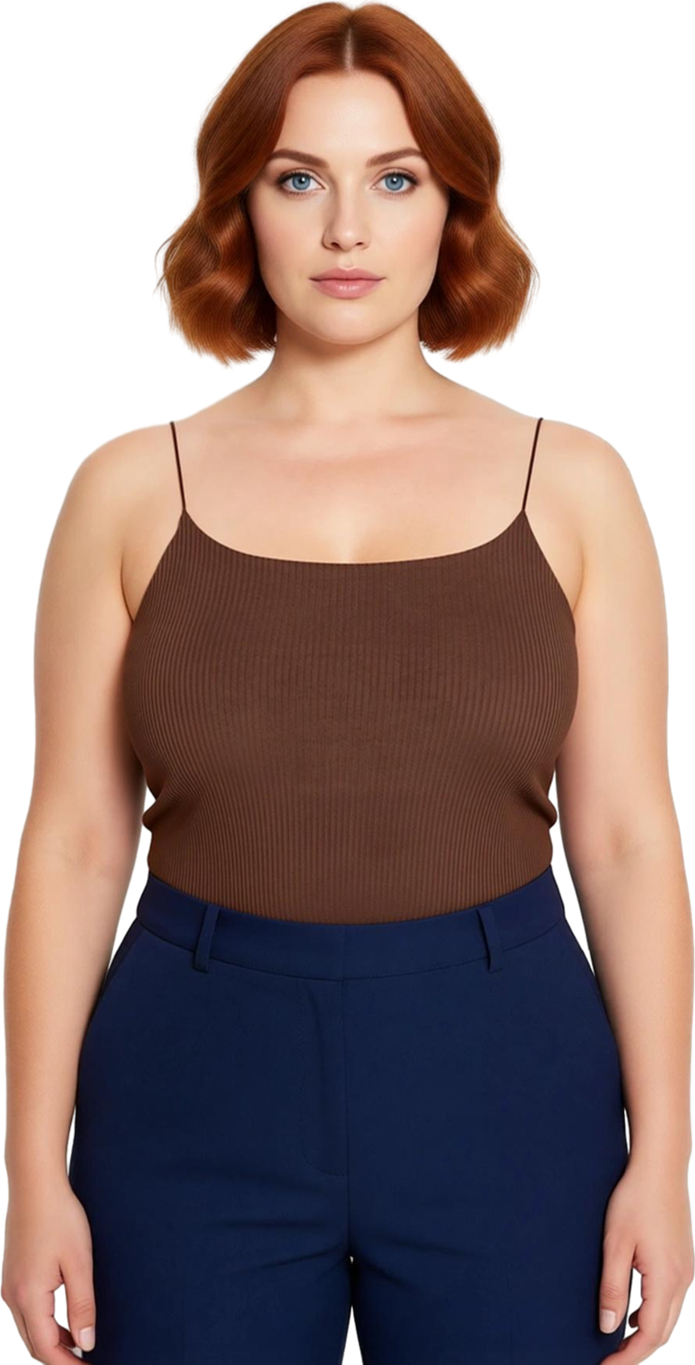 Kadın Crop Fitilli Kaşkorse Bluz Kare Yaka İnce Askılı Günlük Giyim İçin Polyester Elastan Karışımı