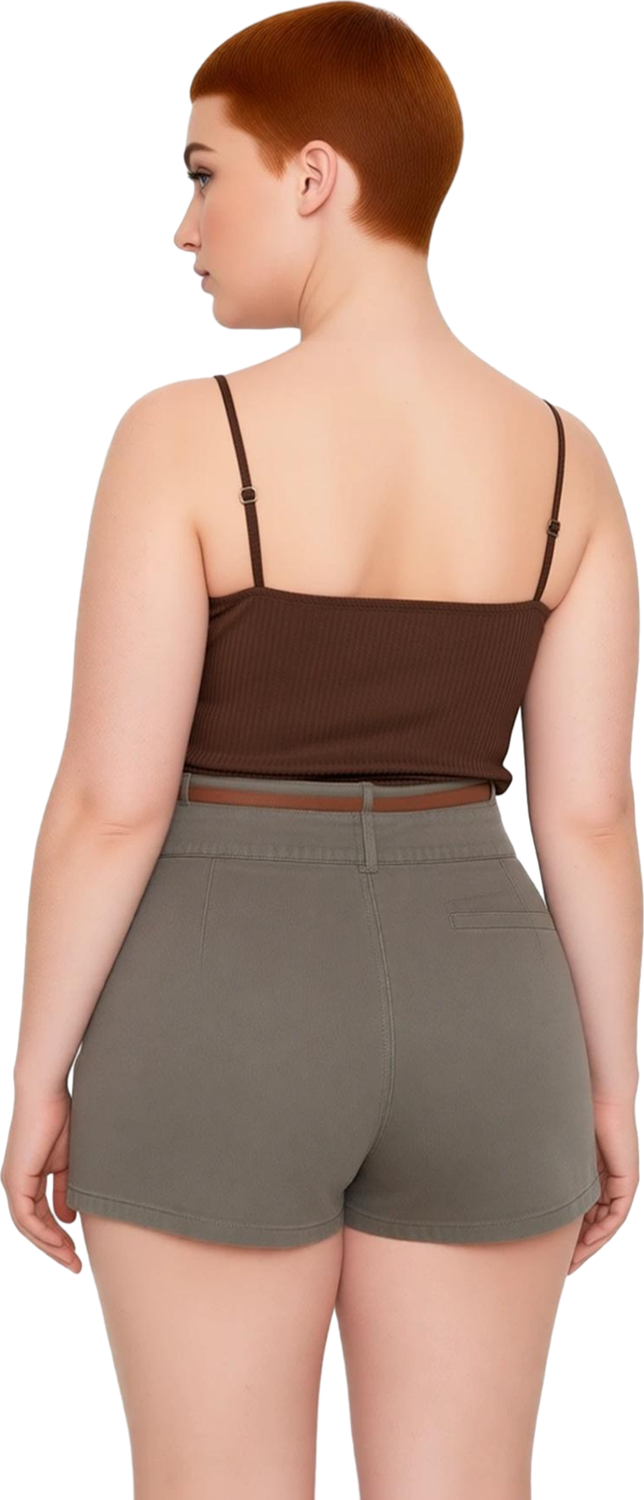 Kadın Crop Fitilli Kaşkorse Bluz Kare Yaka İnce Askılı Günlük Giyim İçin Polyester Elastan Karışımı