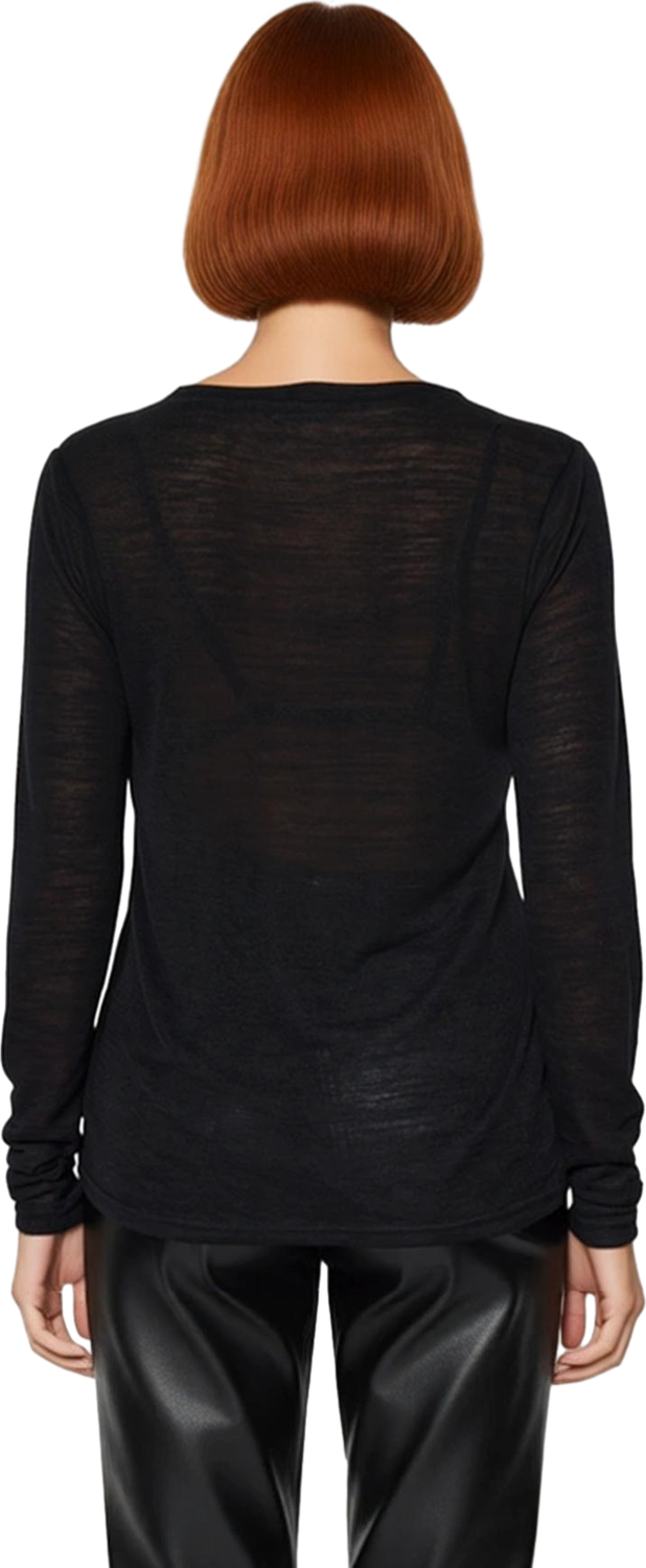 Kadın Cool & Comfort Tarzı V Yaka Uzun Kollu Polyester Örme Bluz Regular Kalıp İnce Kumaş Kış