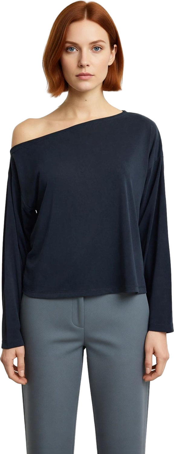 Stil Kadın %100 Modal Kumaş Rahat Kesim Bluz Regular Örme Relaxed Kalıp Tek Kol