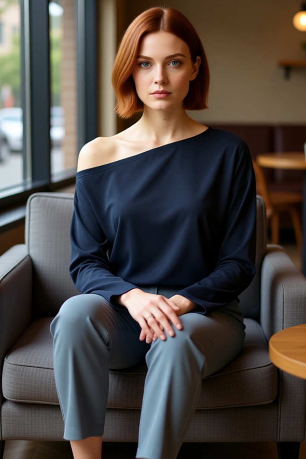 Stil Kadın %100 Modal Kumaş Rahat Kesim Bluz Regular Örme Relaxed Kalıp Tek Kol