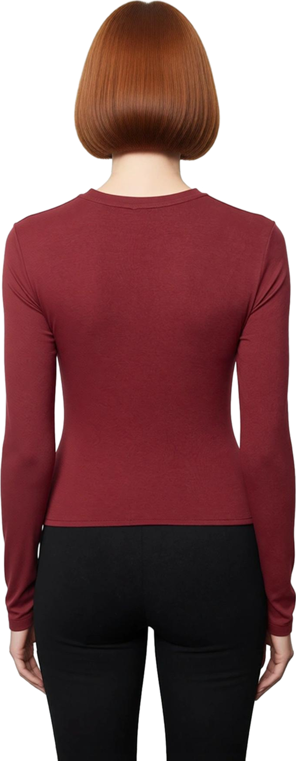 Stil Kadın Kruvaze Büzgü Drape Detaylı Vücuda Oturan Bluz Regular Örme Slim Kalıp Düşük Kol