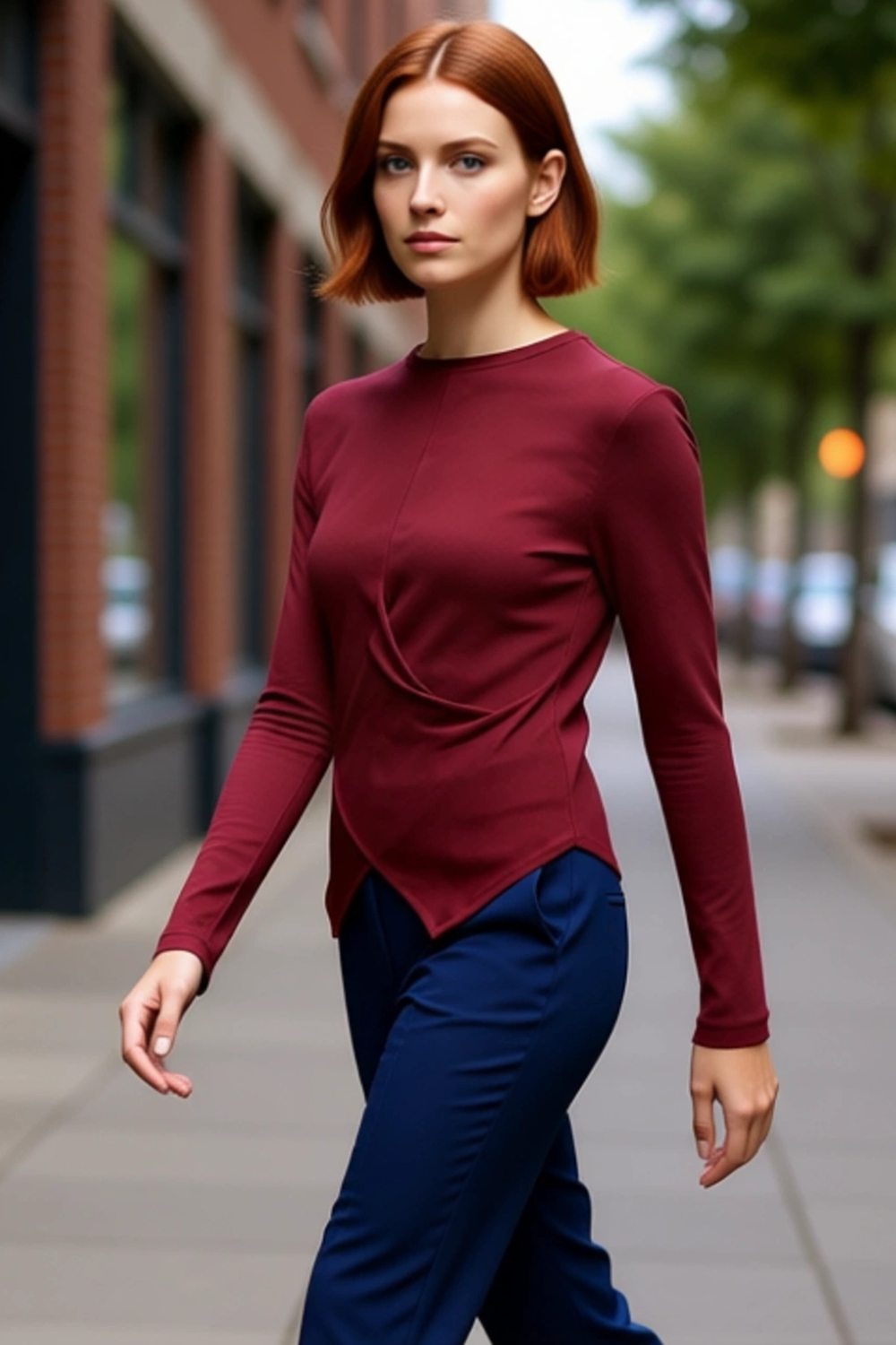 Stil Kadın Kruvaze Büzgü Drape Detaylı Vücuda Oturan Bluz Regular Örme Slim Kalıp Düşük Kol
