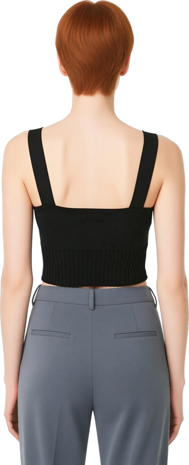 Kadın Fitted Kalp Yaka Triko Crop Bluz Standart Kol İnce Yazlık Casual Giyim İçin Serin Ve Şık