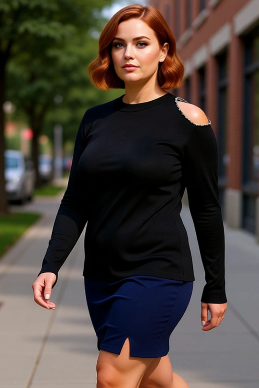 Kadın Büyük Beden Polyester Triko Bluz Dik Yaka Taşlı Detaylı Uzun Kollu Bodycon Şık Gece
