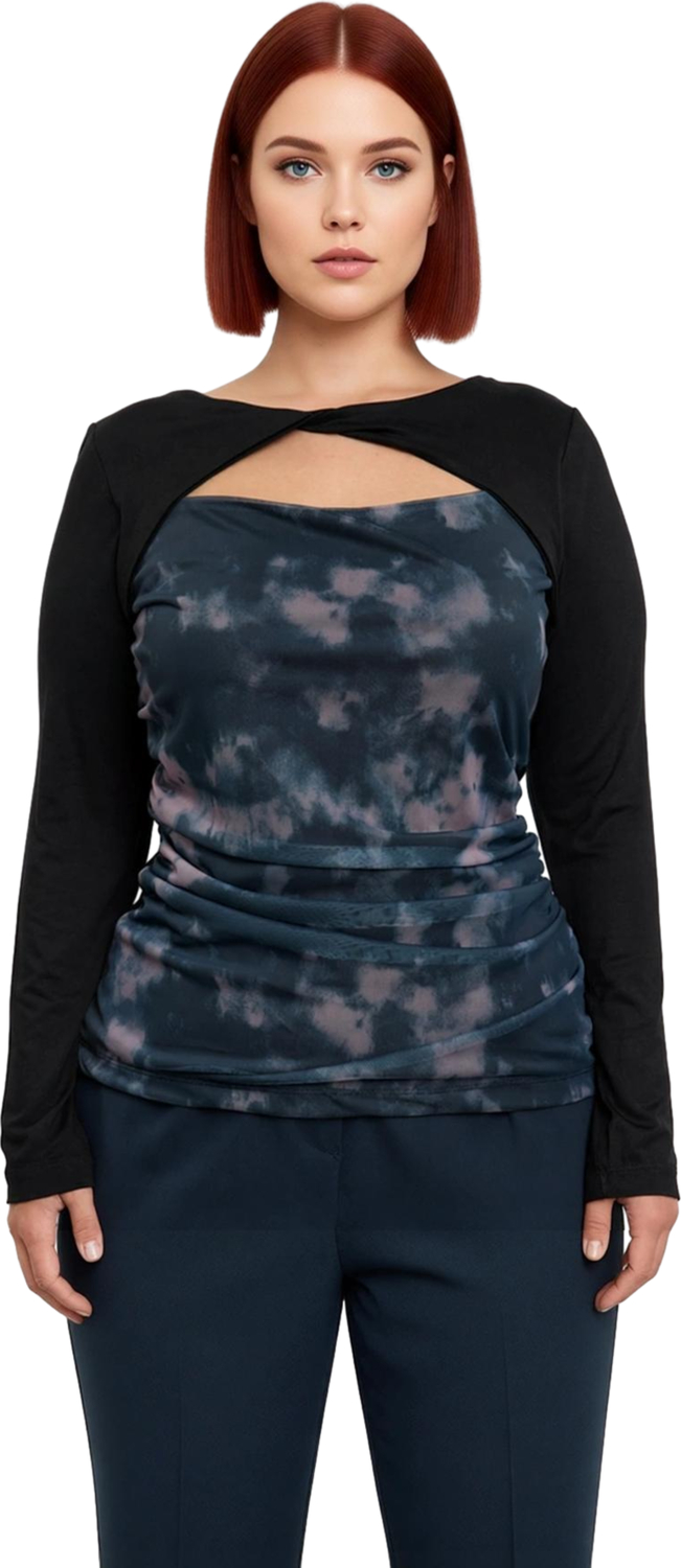 Kadın Cut Out Detaylı Tül Örme Bluz Modern ve Çekici Bir Seçim Kaliteli Şık Rahat Modern Zarif