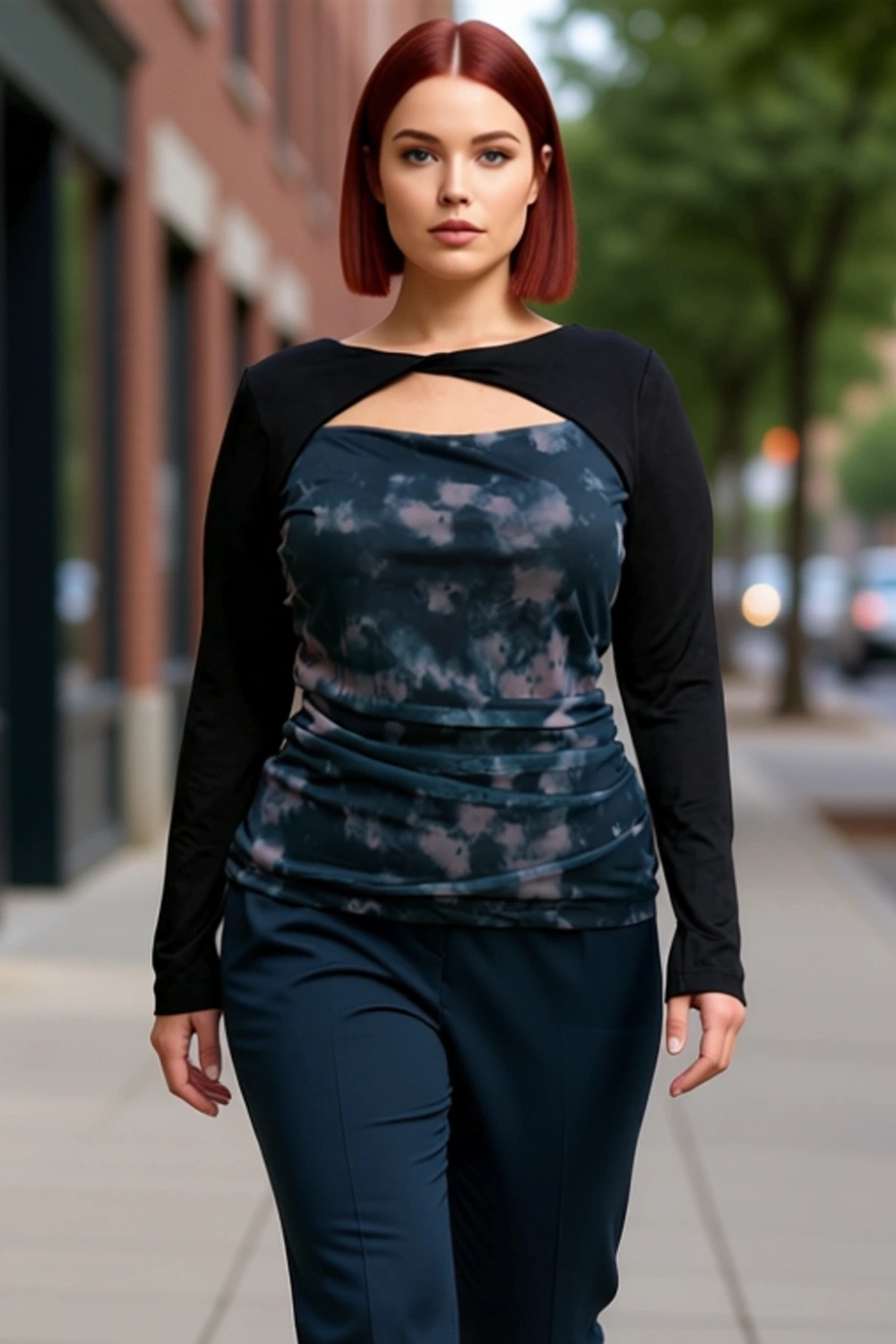 Kadın Cut Out Detaylı Tül Örme Bluz Modern ve Çekici Bir Seçim Kaliteli Şık Rahat Modern Zarif