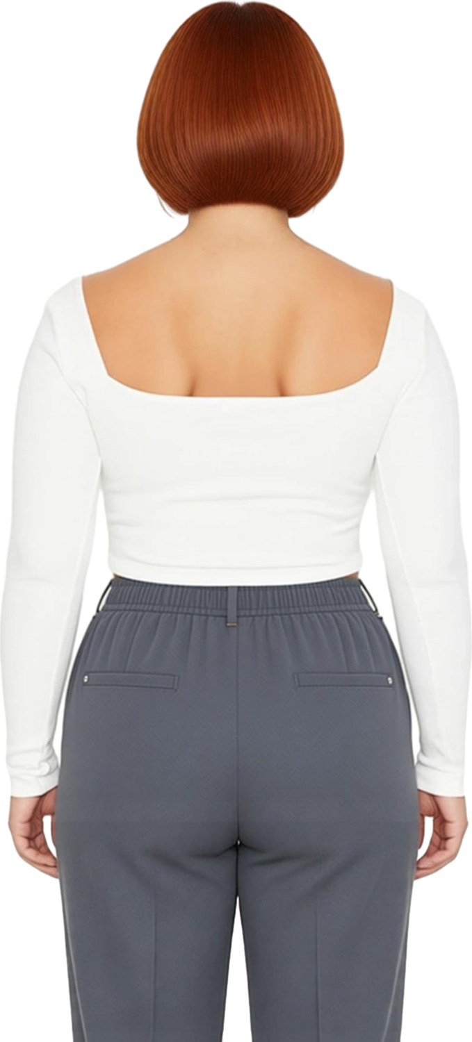 Kadın Cool & Comfort Tarzı Örme Crop Bluz Vücuda Oturan Bodycone Silueti İle Günlük Kullanım