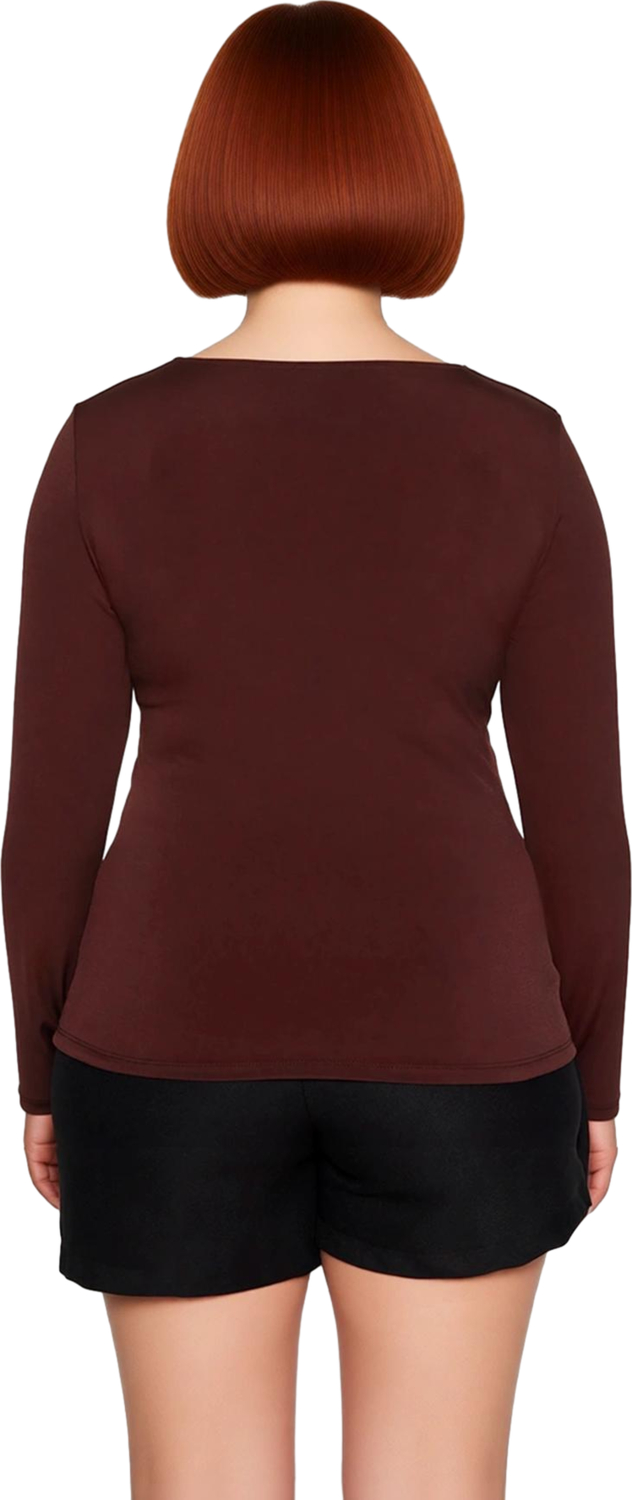 Kadın V Yaka Uzun Kollu Polyester Bluz İlkbahar Sonbahar Modası Sandy Dokuma Fırsat Ürünü Gündüz Ve