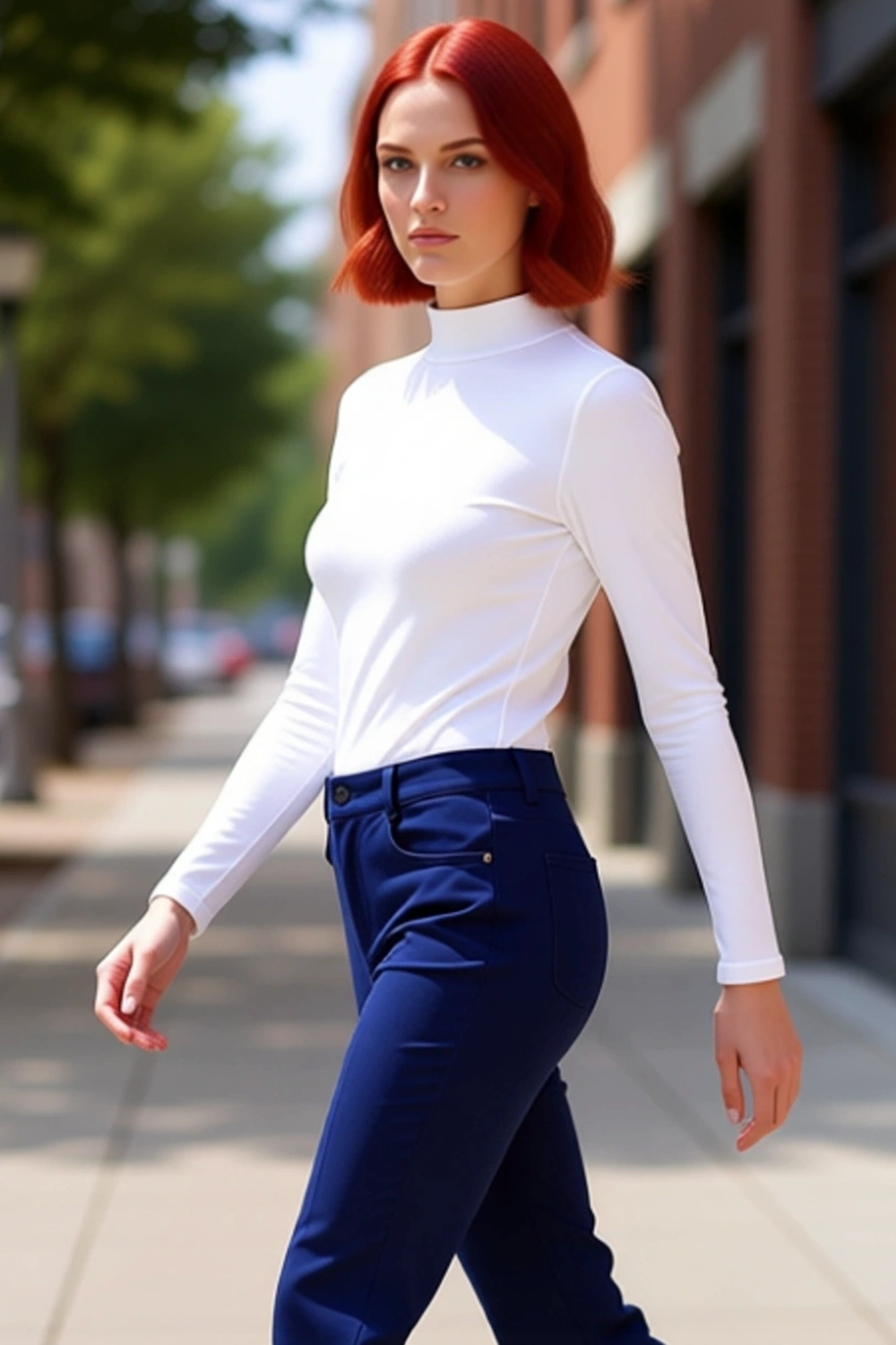Moda Dik Yaka Örme Slim Düz Desen Casual Günlük Regular Uzun Kol Bluz