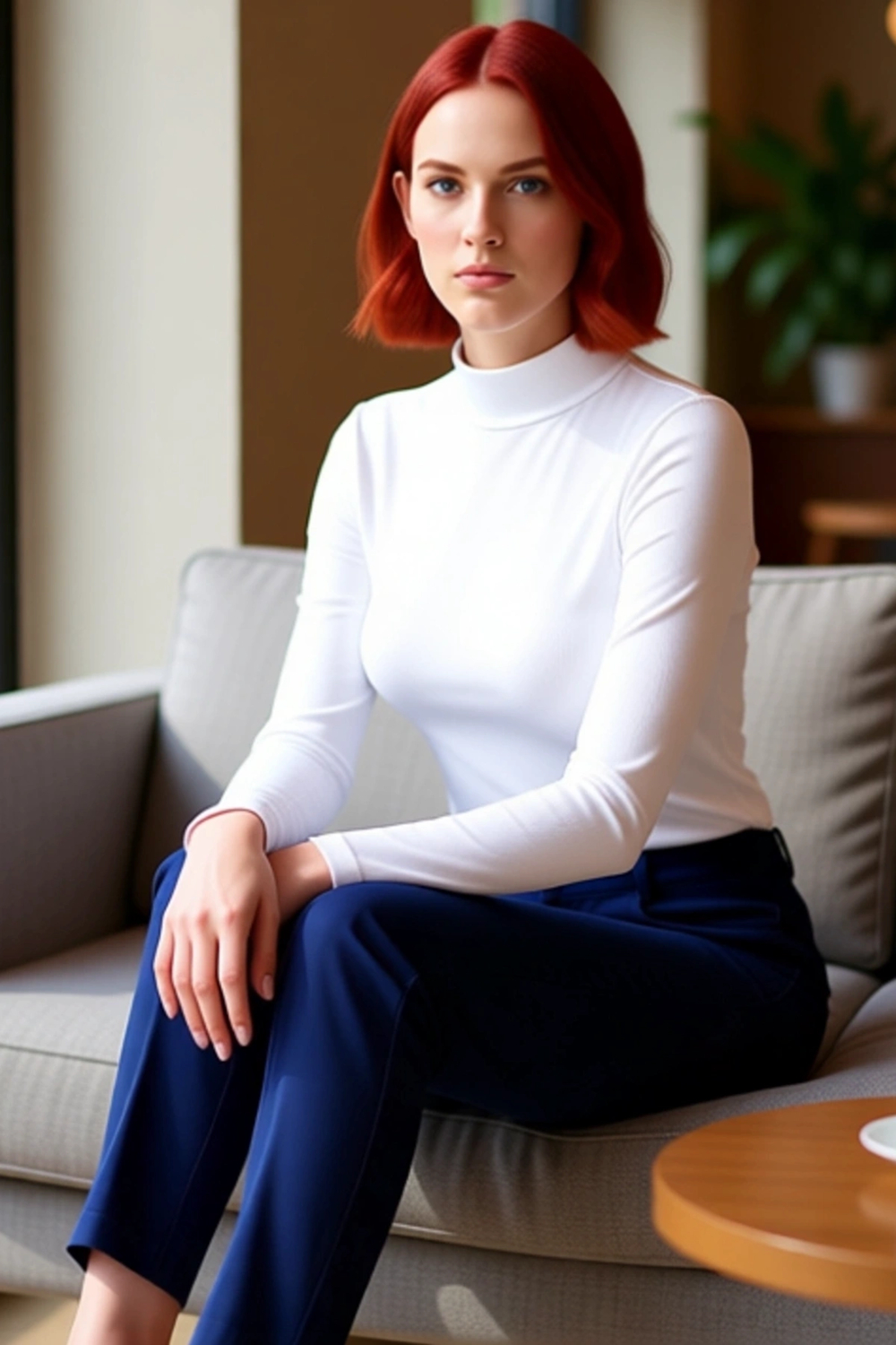 Moda Dik Yaka Örme Slim Düz Desen Casual Günlük Regular Uzun Kol Bluz
