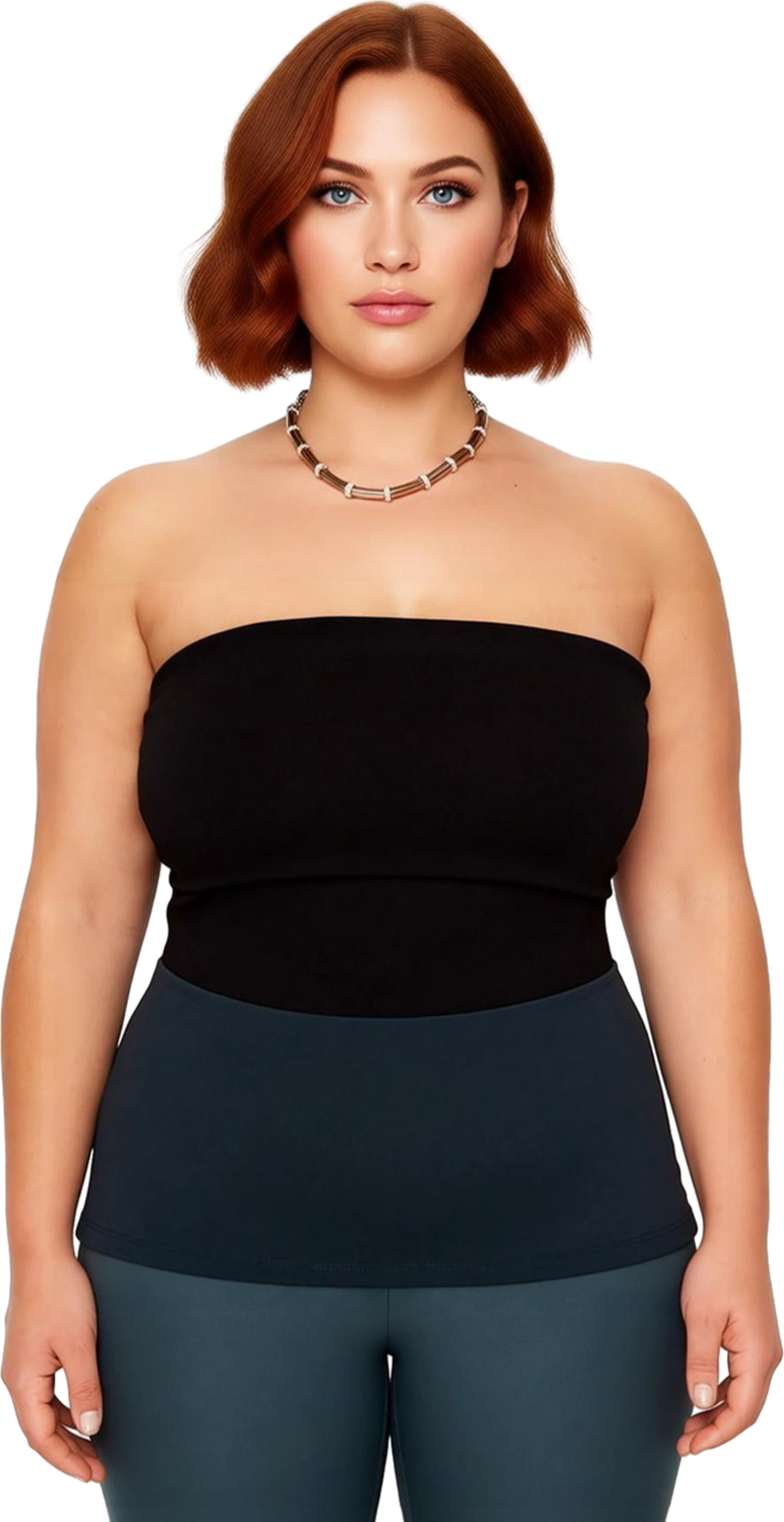 Kadın Bodycone Siluetli Straplez Yaka Polyester Karışımlı Bluz Günlük Casual Kullanım İçin