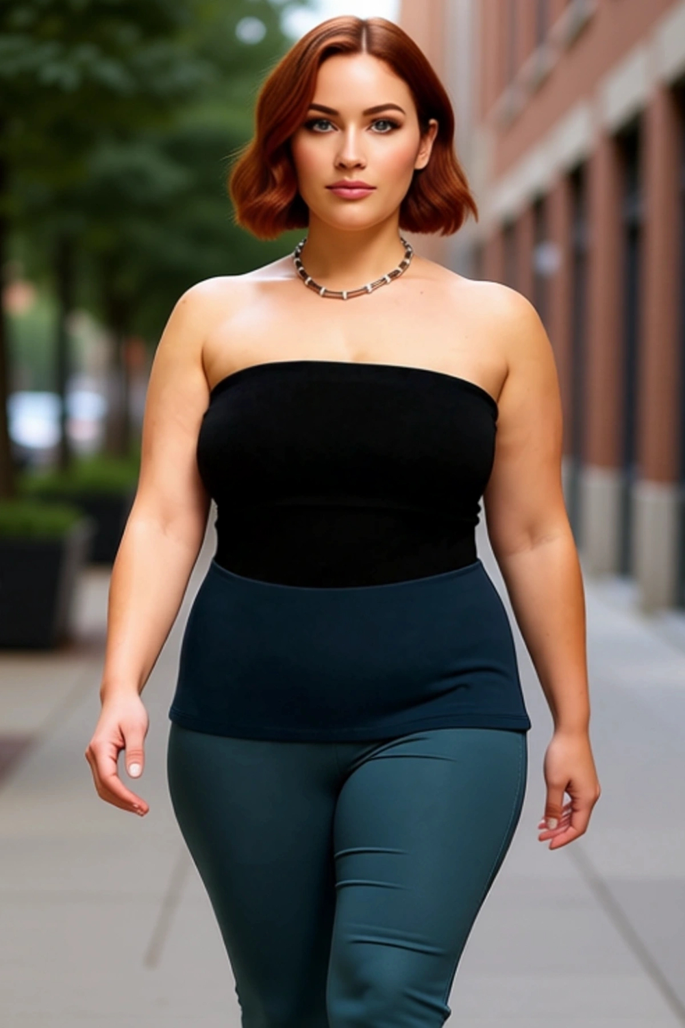 Kadın Bodycone Siluetli Straplez Yaka Polyester Karışımlı Bluz Günlük Casual Kullanım İçin