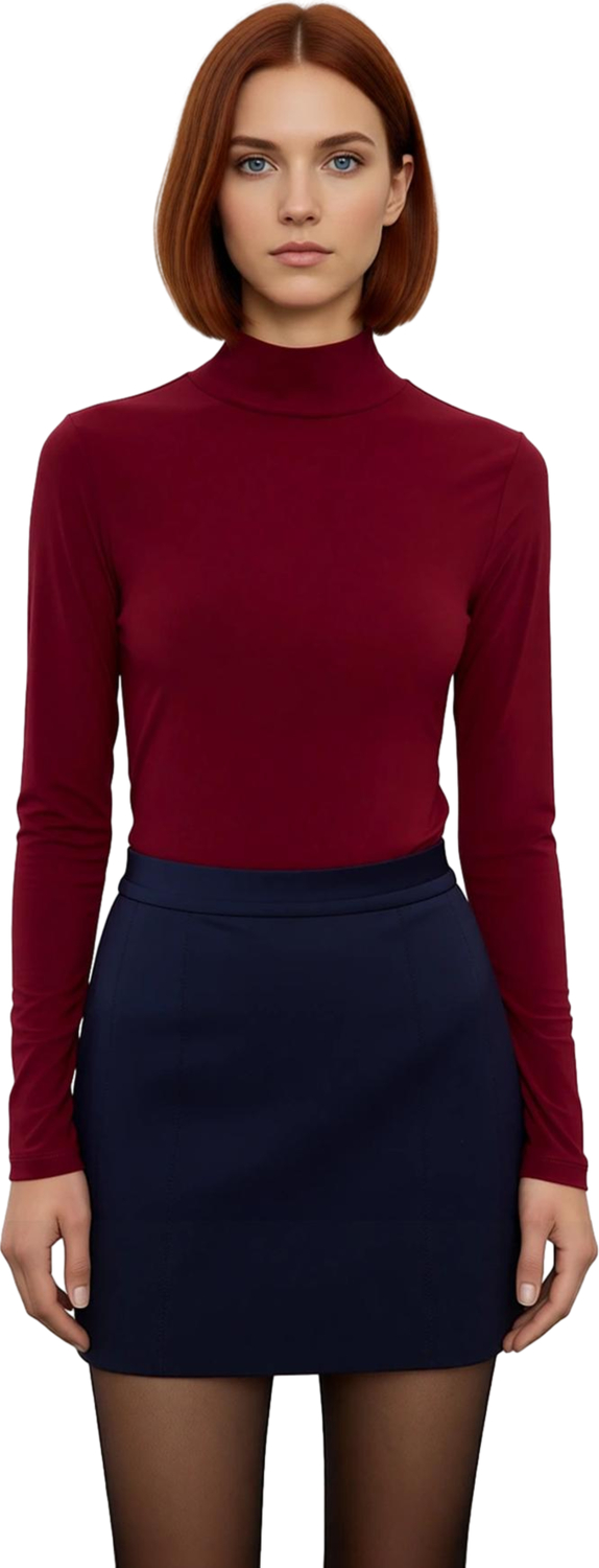 Stil Kadın Fitted Vücuda Oturan Kollu Fitilli Esnek Bluz Regular Örme Slim Kalıp
