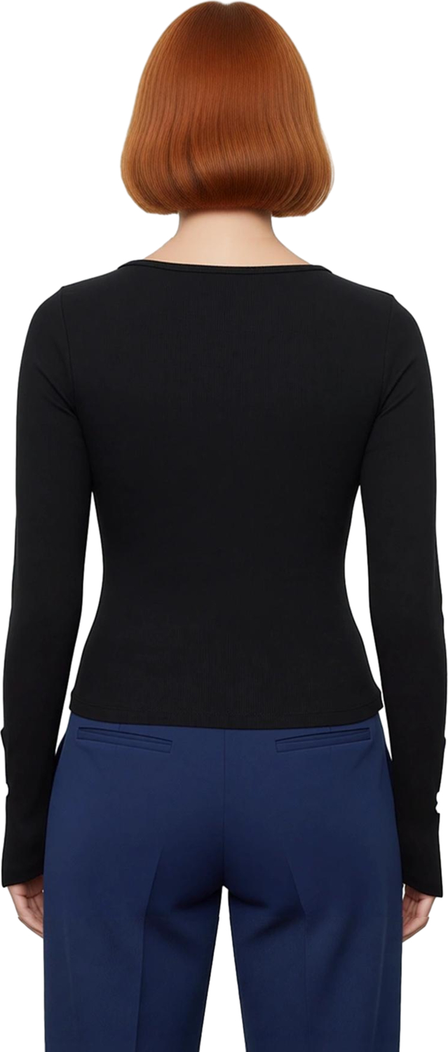 Stil Kadın Fiyonk ve Cut Out Detaylı Vücuda Oturan Bluz Regular Örme Slim Kalıp
