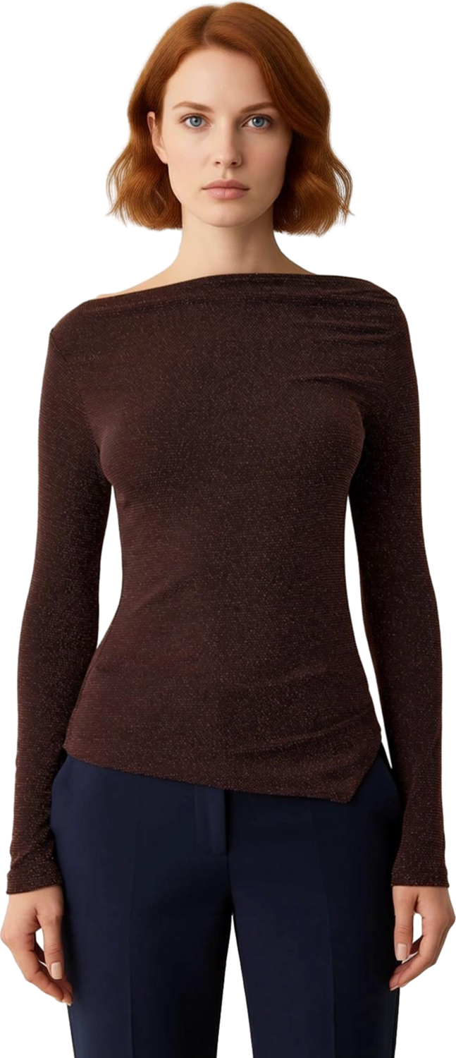 Stil Kadın Asimetrik Etek Ucu Detaylı Bluz Regular Örme Fitted Kalıp