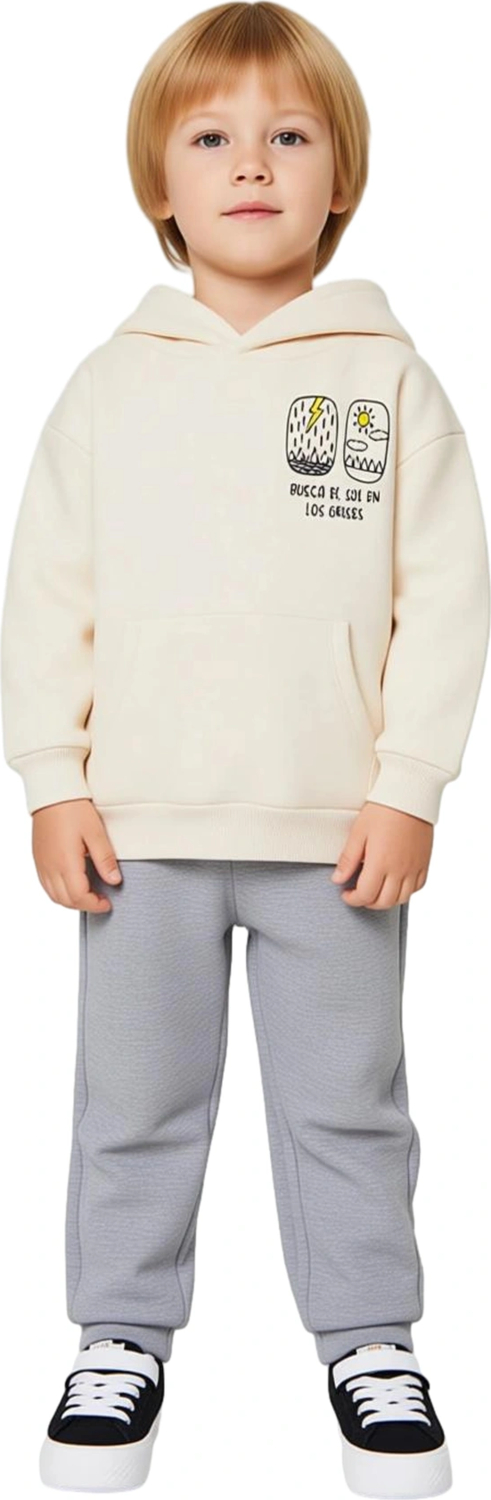 Oversize Kesim Erkek Çocuk Kapüşonlu Sweatshirt ve Eşofman Takımı Kaliteli Şık Rahat