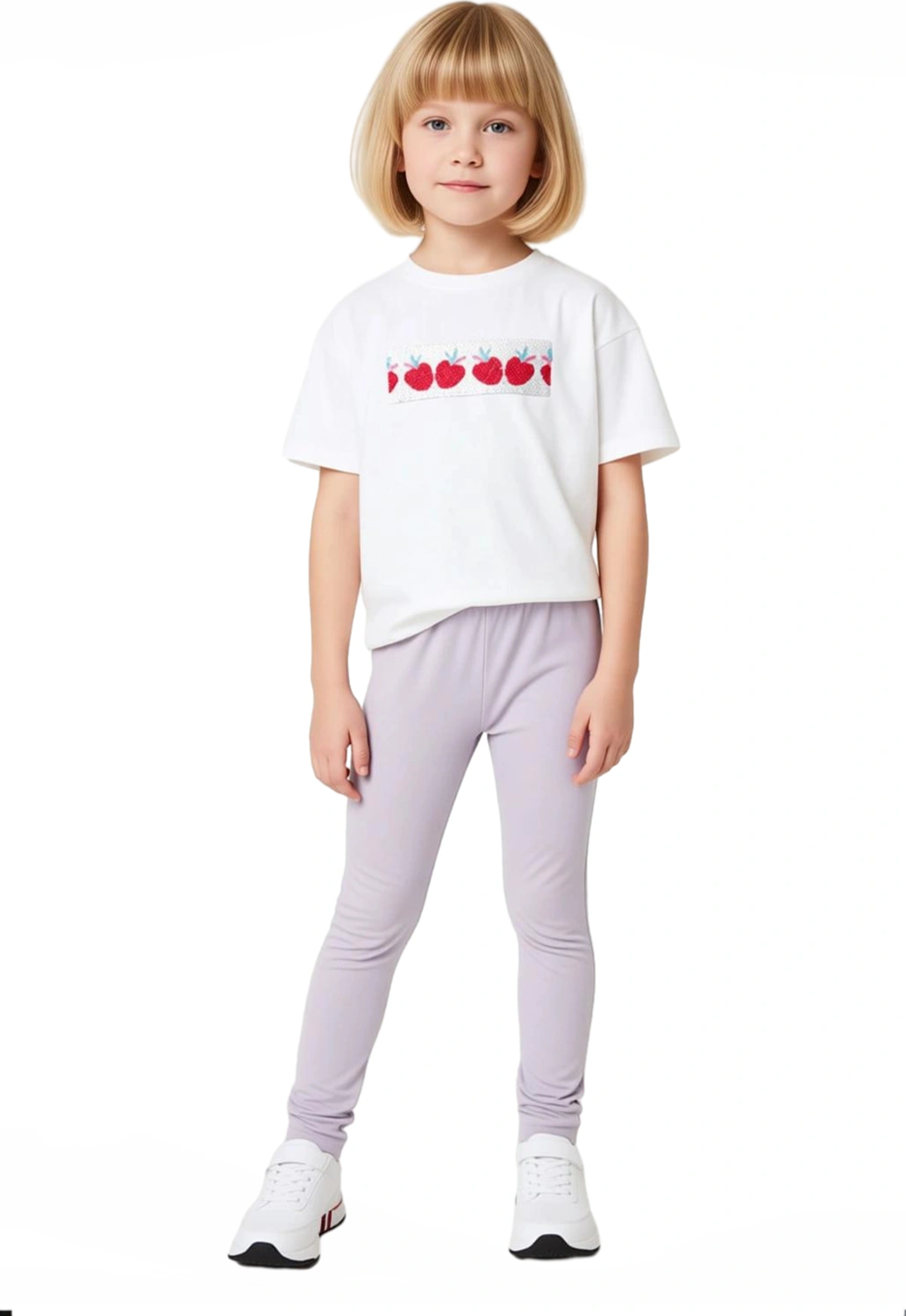 Kız Çocuk %100 Pamuklu Kalp Desenli Payetli Detaylı T Shirt ve Esnek Tayt Alt Üst Takım Kaliteli