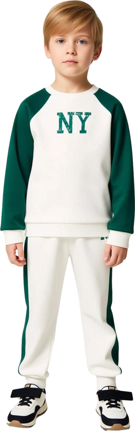 Erkek Çocuk Pamuklu Spor Takım Oversize Sweatshirt ve Eşofman Altı Kaliteli Şık Rahat