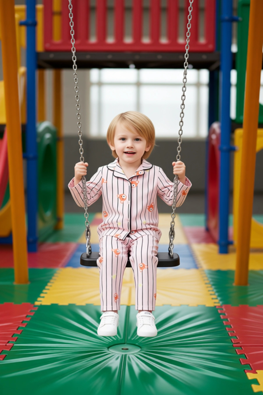 Sevimli Ayıcık Baskılı Yumuşak Erkek Çocuk Pijama Takımı Kaliteli Şık Rahat  Günlük