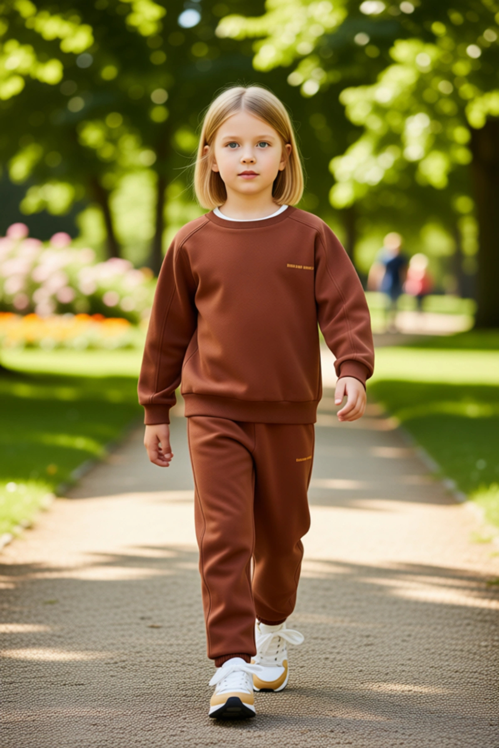 Çocuklar İçin Yumuşak Pamuk Karışımlı Oversize Sweatshirt ve Eşofman Altı Seti Kaliteli Şık