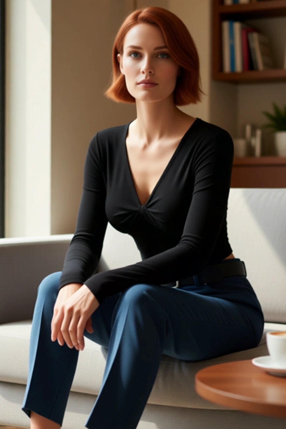 Stil Kadın Pamuklu Göğsü Büzgülü Fitted Vücuda Oturan Boy Bluz Regular Örme Slim Kalıp
