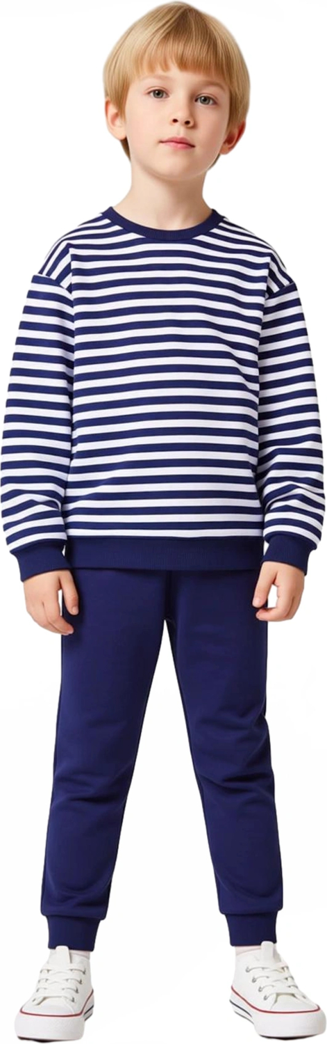 Çocuklar İçin Konforlu Regular Fit Çizgili Örme Pijama Takımı Kaliteli Şık Rahat