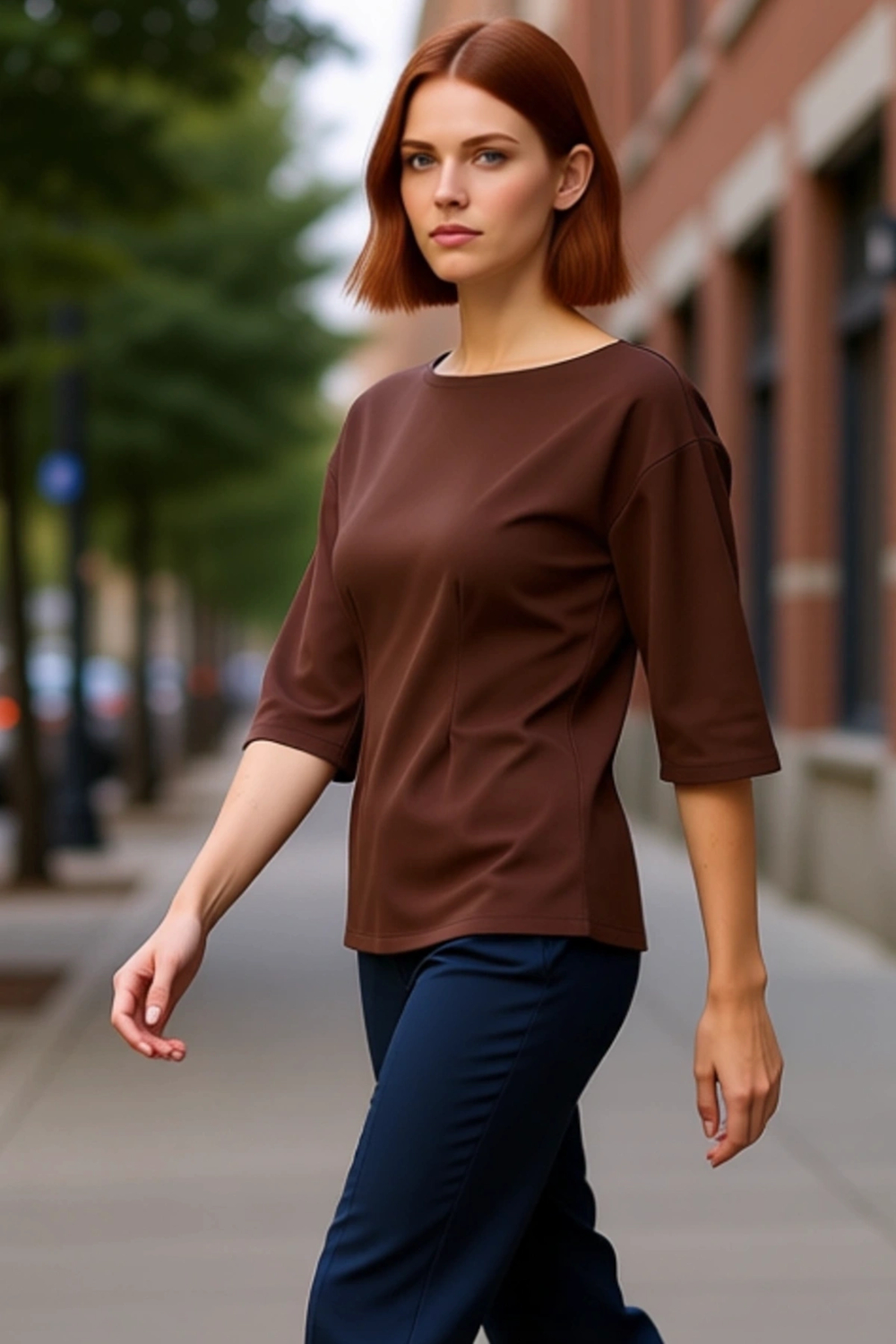Kadın Fitted İnterlok Bluz Truvakar Kol ve Peplum Detaylı Günlük Şıklık Kaliteli Şık Rahat