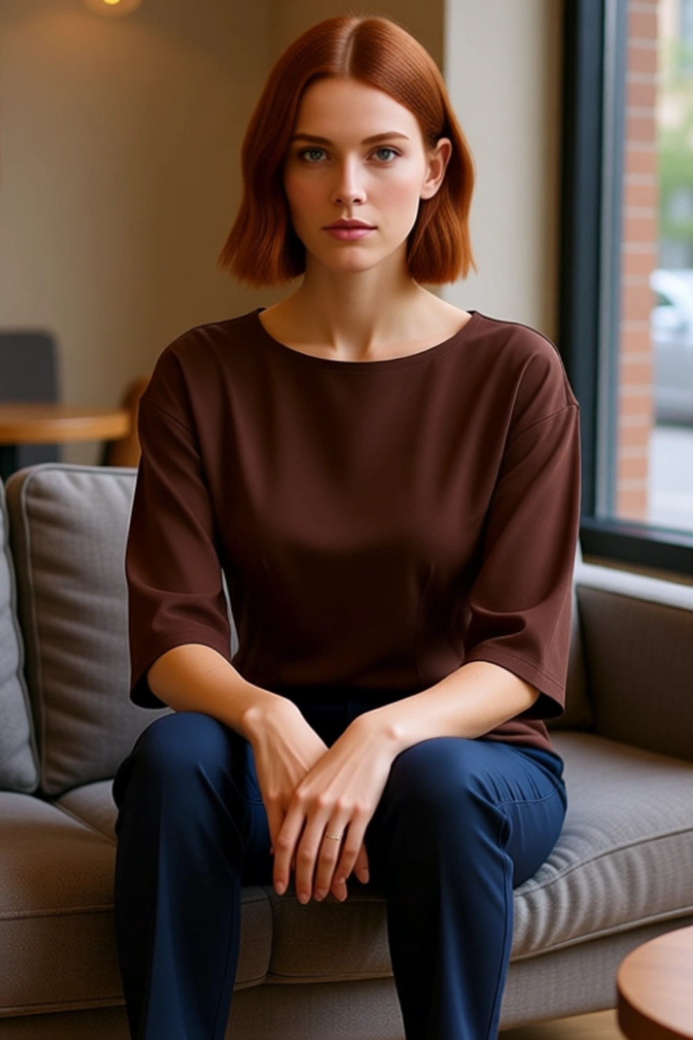 Kadın Fitted İnterlok Bluz Truvakar Kol ve Peplum Detaylı Günlük Şıklık Kaliteli Şık Rahat