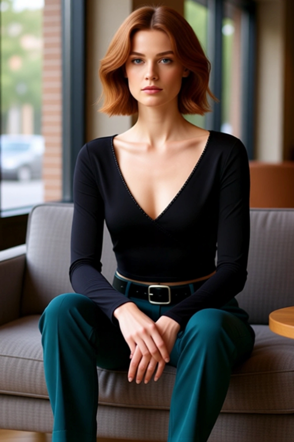 Moda Kruvaze Örme Slim Düz Desen Casual Günlük Crop Uzun Kol Bluz