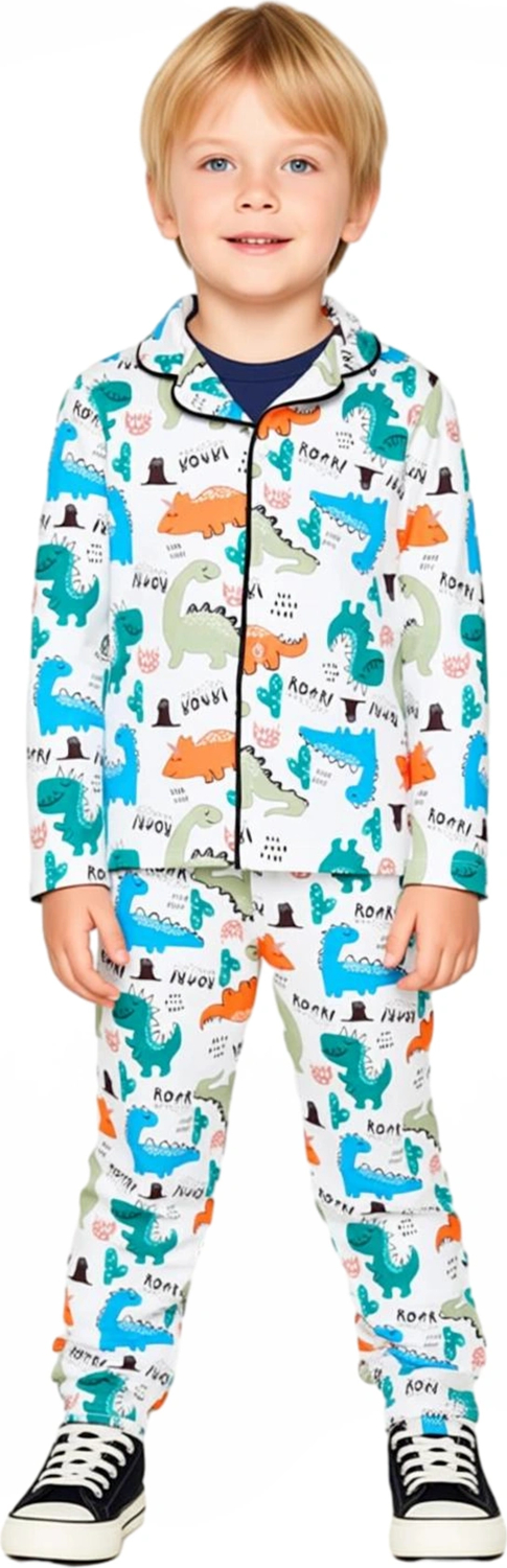 Hayvan Baskılı Erkek Çocuk Pijama Seti Konfor ve Eğlence Bir Arada Kaliteli Şık Rahat