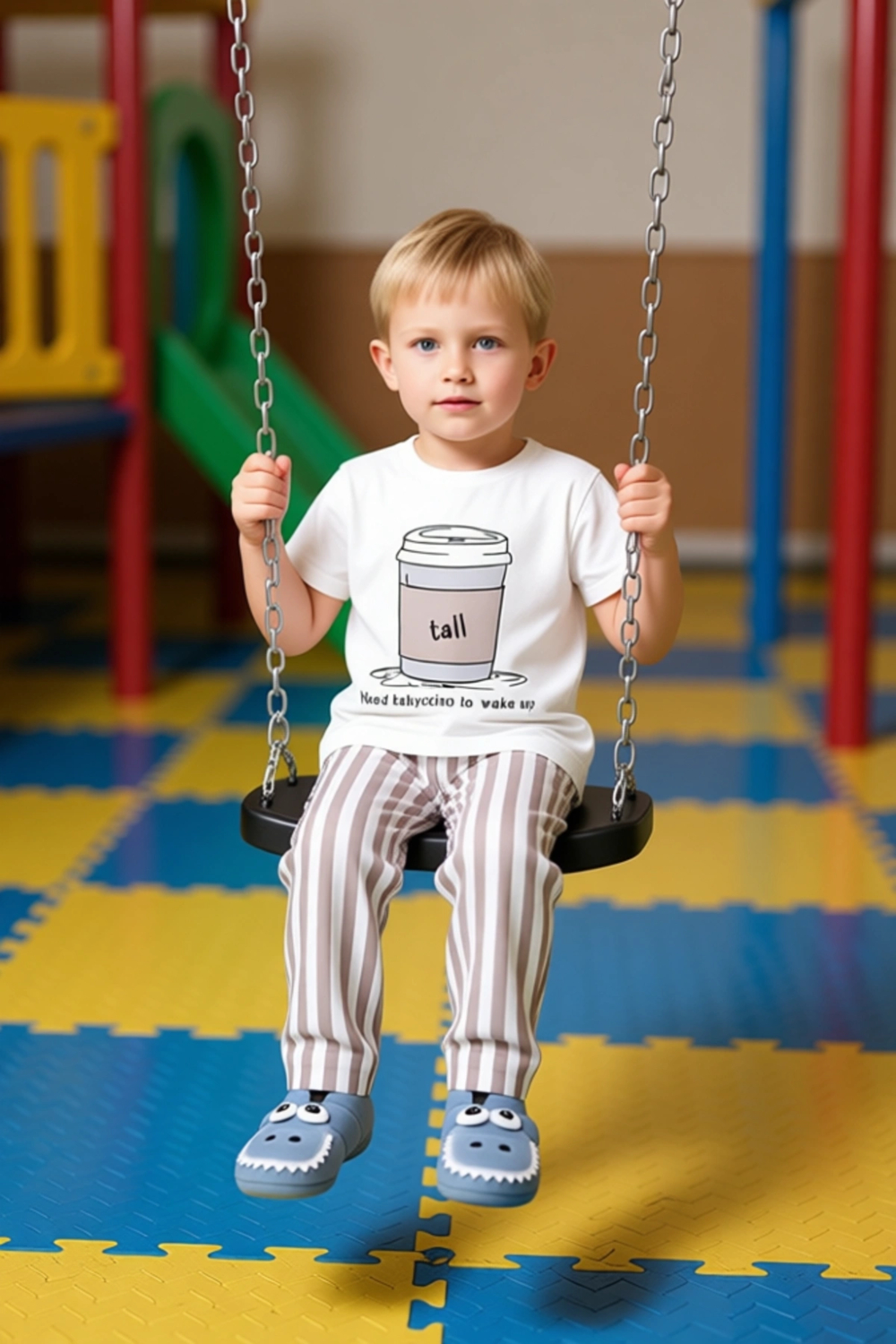 Erkek Çocuklar İçin Eğlenceli Kahve Baskılı Pijama Takımı Kaliteli Şık Rahat  Günlük