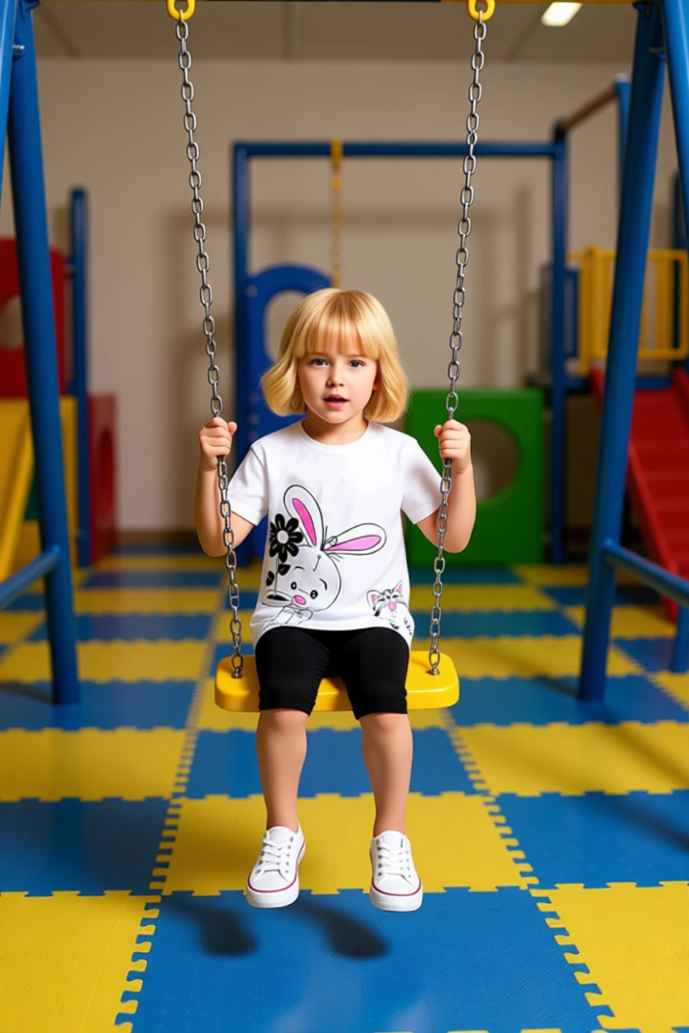 Kız Çocuk Pamuklu Örme Takım Oversize T Shirt ve Esnek Tayt ile Enerjik Günler Kaliteli Şık