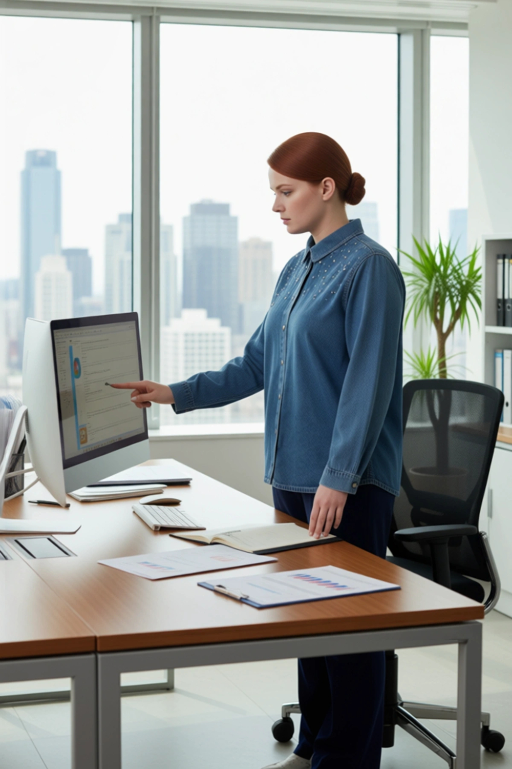 Kadın Büyük Beden Taş İşlemeli Denim Gömlek Günlük Stilinize Işıltılı Bir Dokunuş Katın Şık