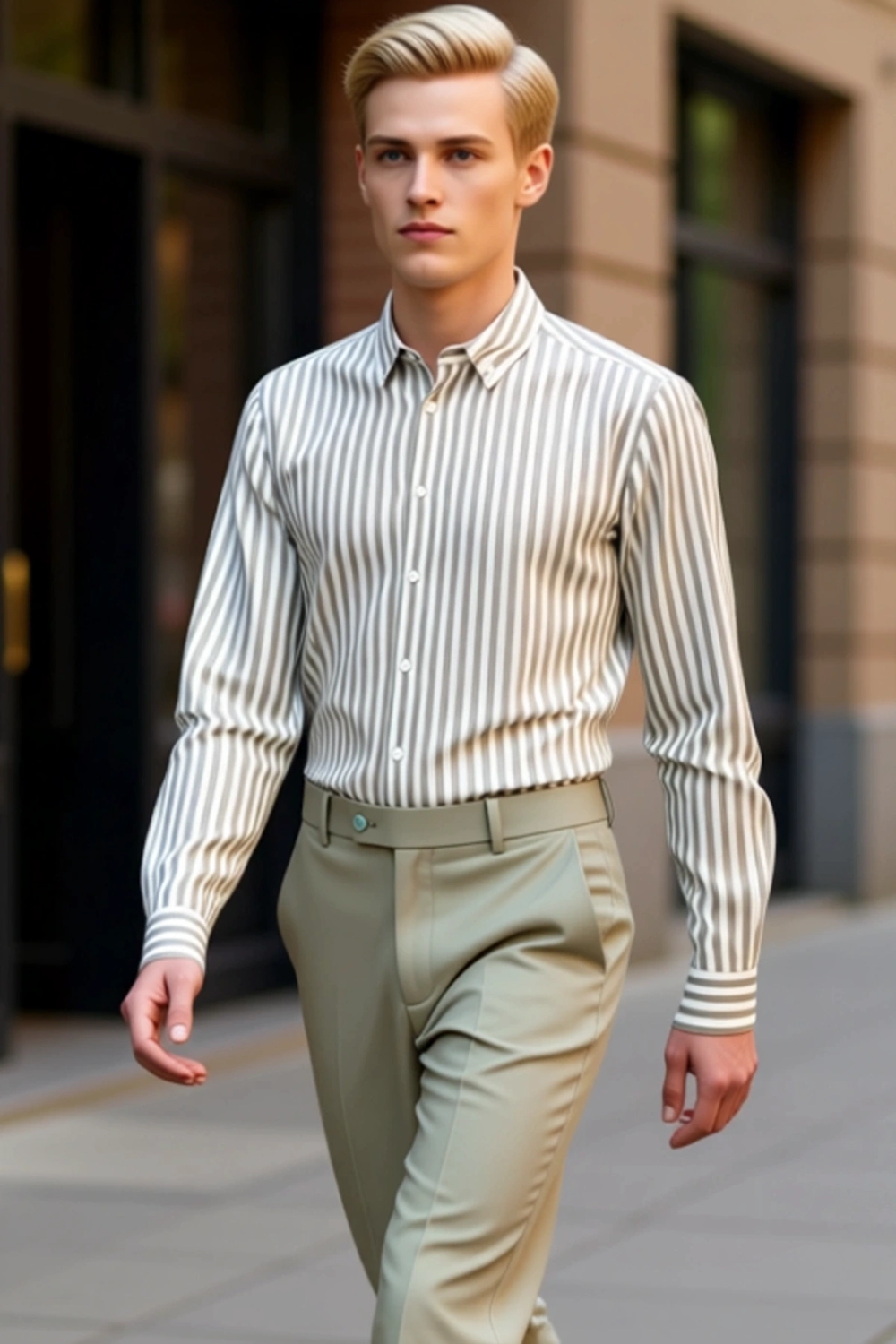 Erkek Çizgili Regular Fit Uzun Kollu Pamuk Gömlek Modern Ve Konforlu Bir Stil Sunar Günlük