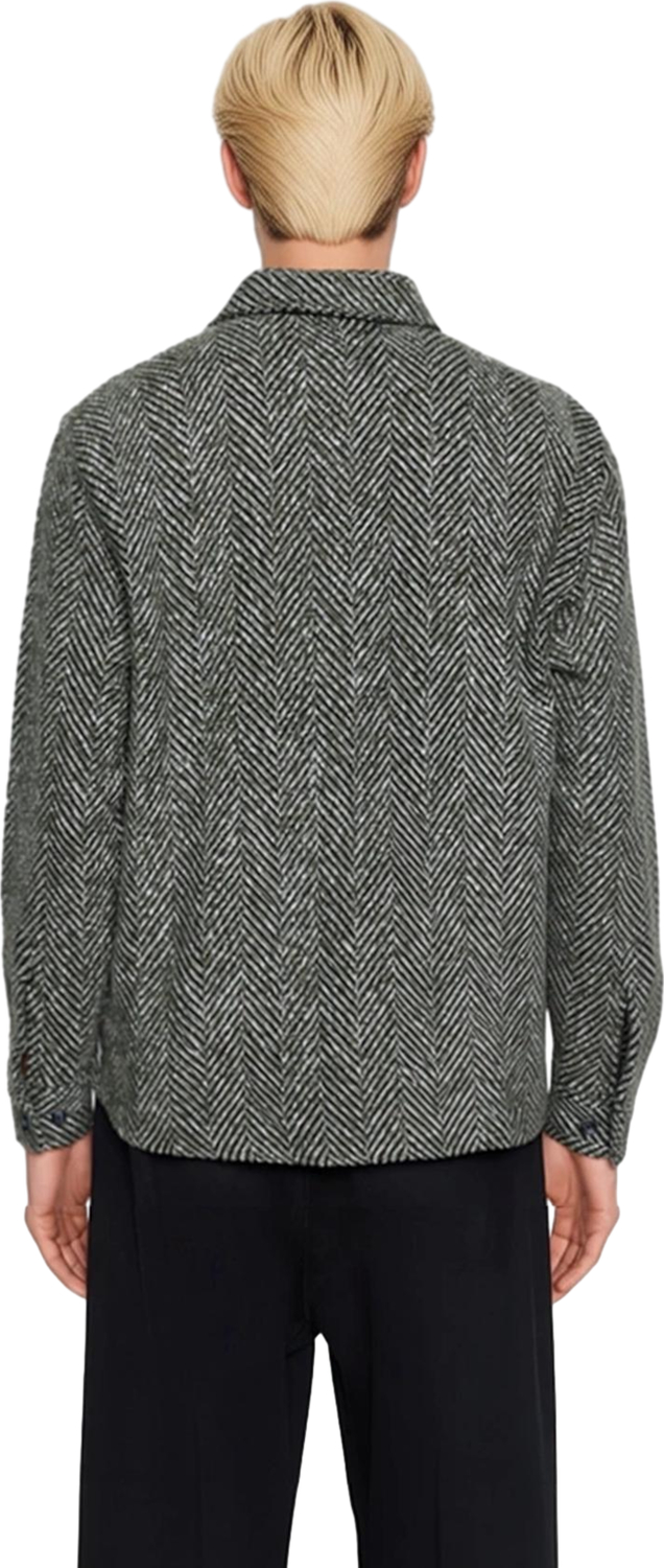 Unisex Balıksırtı Desenli Rahat Kalıp Kışlık Overshirt Gündelik Kombinlerinizin Vazgeçilmezi