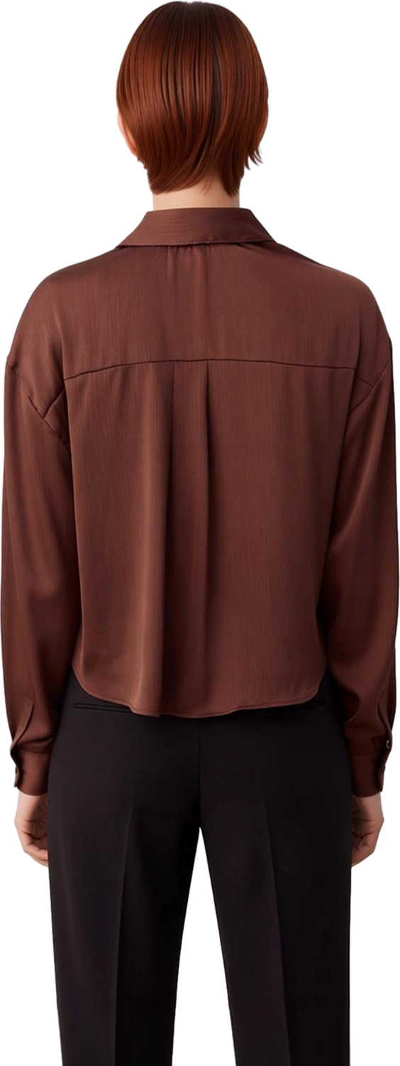 Kadın Dökümlü Oversize Gömlek Saten Dokulu Uzun Kollu Rahat Kesim Gündelik Modern Stil Şık