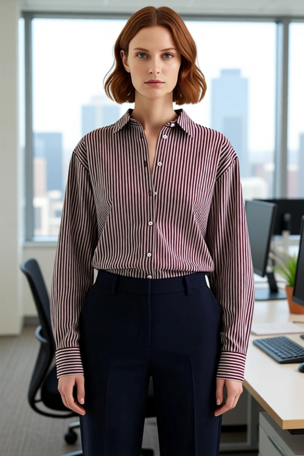 Kadınlara Özel Çizgili Oversize Poplin Gömlek Günlük Stilinizi Tamamlayan Şıklık Dayanıklı