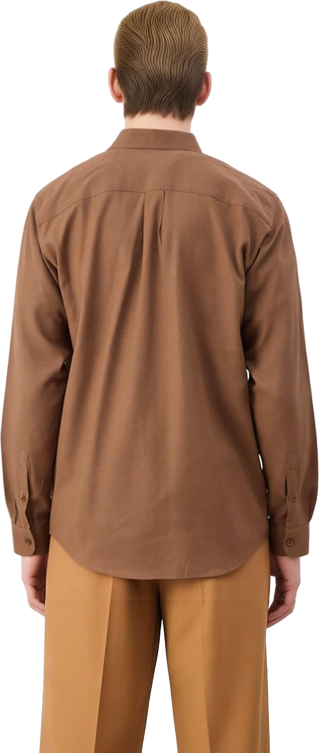 Erkek Düz Renk Gabardin Dokulu Regular Fit Uzun Kollu Casual Gömlek Günlük Şıklık Sunar Şık