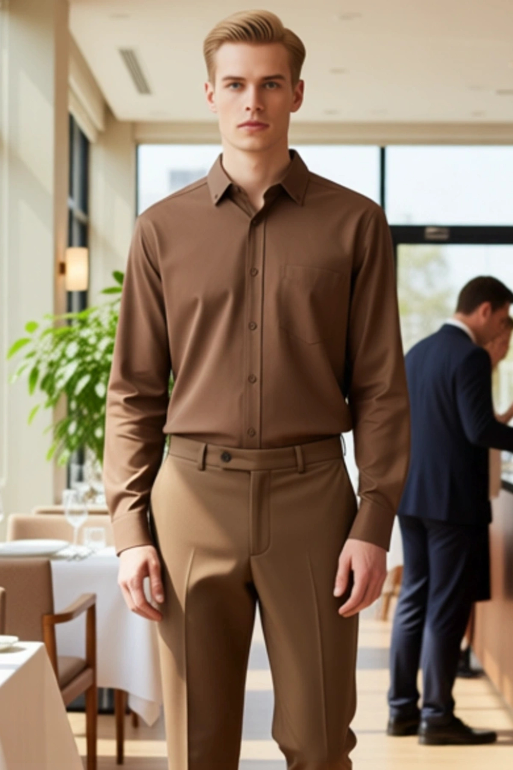 Erkek Düz Renk Gabardin Dokulu Regular Fit Uzun Kollu Casual Gömlek Günlük Şıklık Sunar Şık